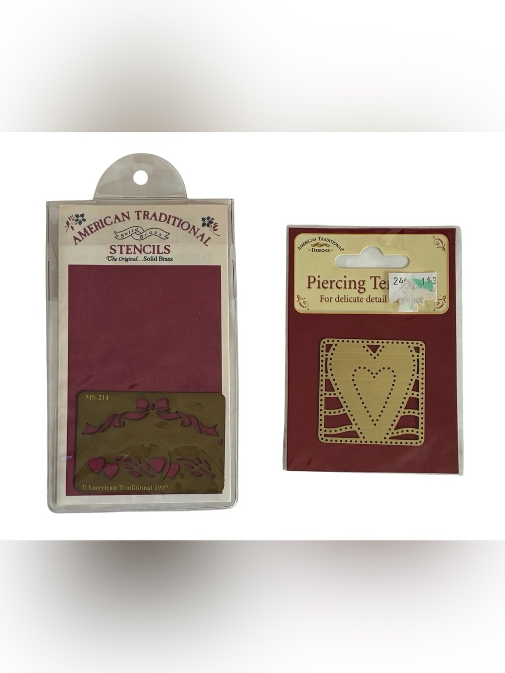 VINTAGE BRASS STENCILS HEART SCRAPBOOK CRAFTS SCRAPBOOKING